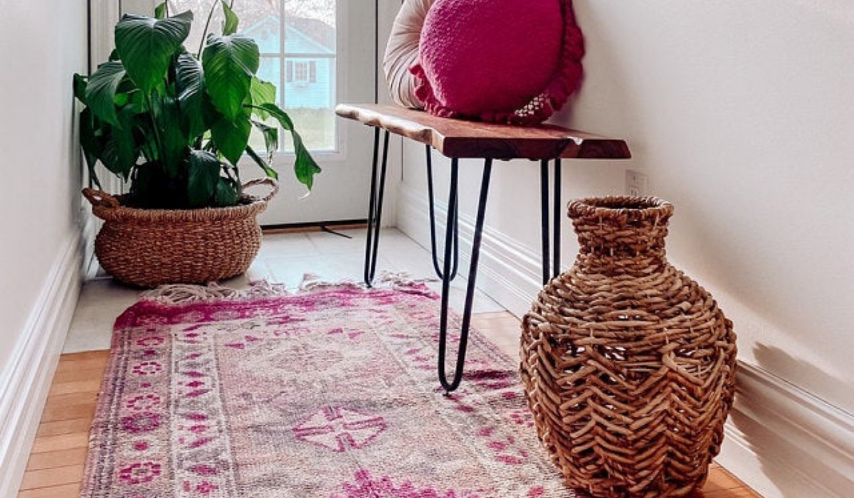 Small Vintage rug,Handmade Pink Rug,Small Oriental Rug,Small on sale Wool rug,